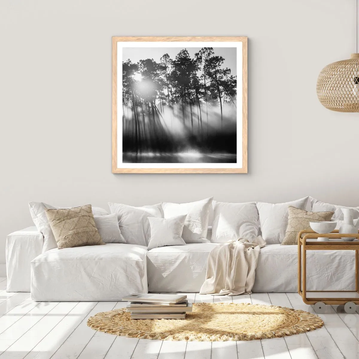 Affisch i ram av ljusek - Ostoppad sol - 30x30 cm