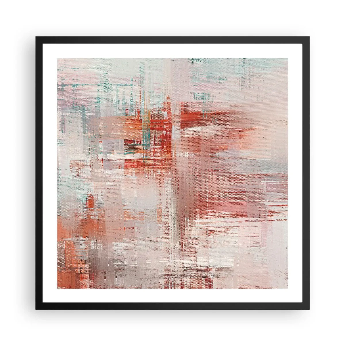 Affisch i svart ram - Dimmigt. Rosa - 60x60 cm