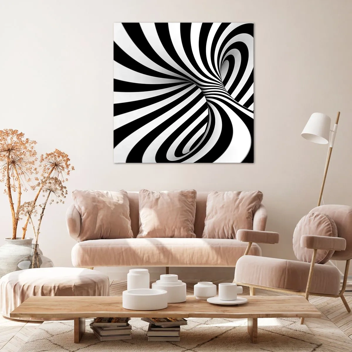 Canvastavla - Bild på duk - Komposition: dansande rum - 30x30 cm