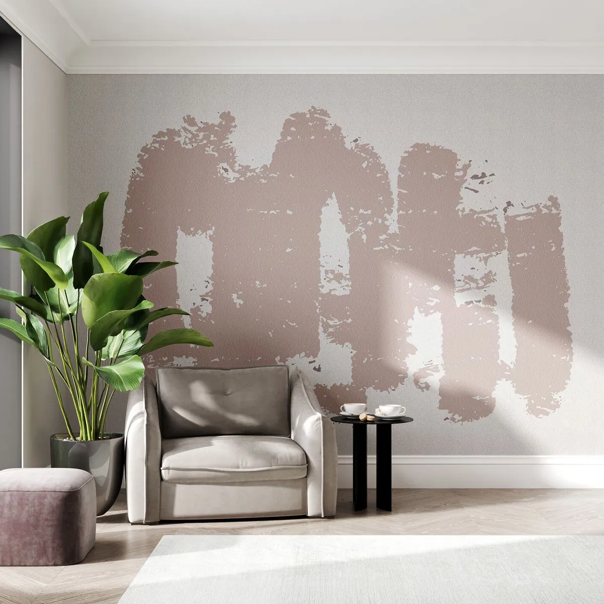 Fototapet Standard Eco - Abstraktion i mjuk rosa - Abstraktion, Tömma, Minimalism - 150x105 cm