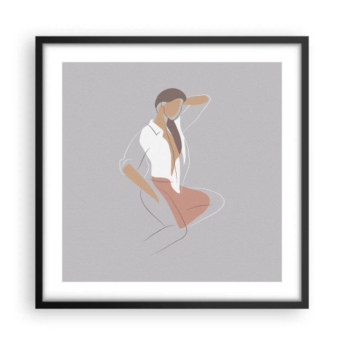 Affisch i svart ram - Charmens kontur - 50x50 cm