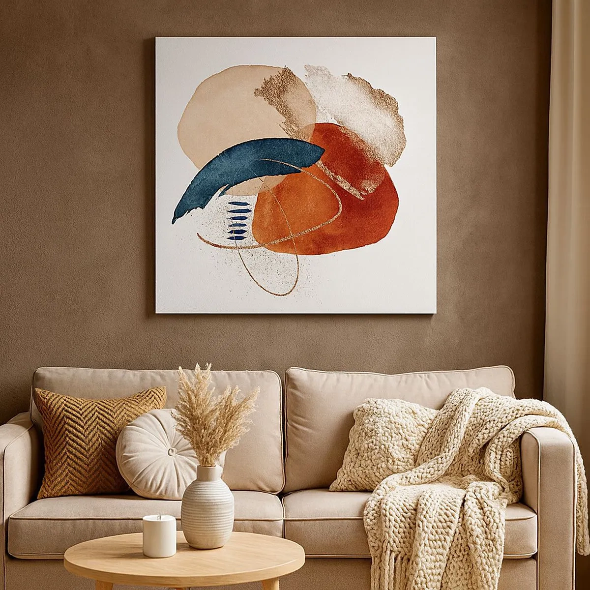 Canvastavla - Bild på duk - Oval komposition - 30x30 cm