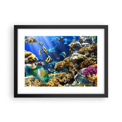 Affisch i svart ram - Hög trafik på sommarleden - 40x30 cm