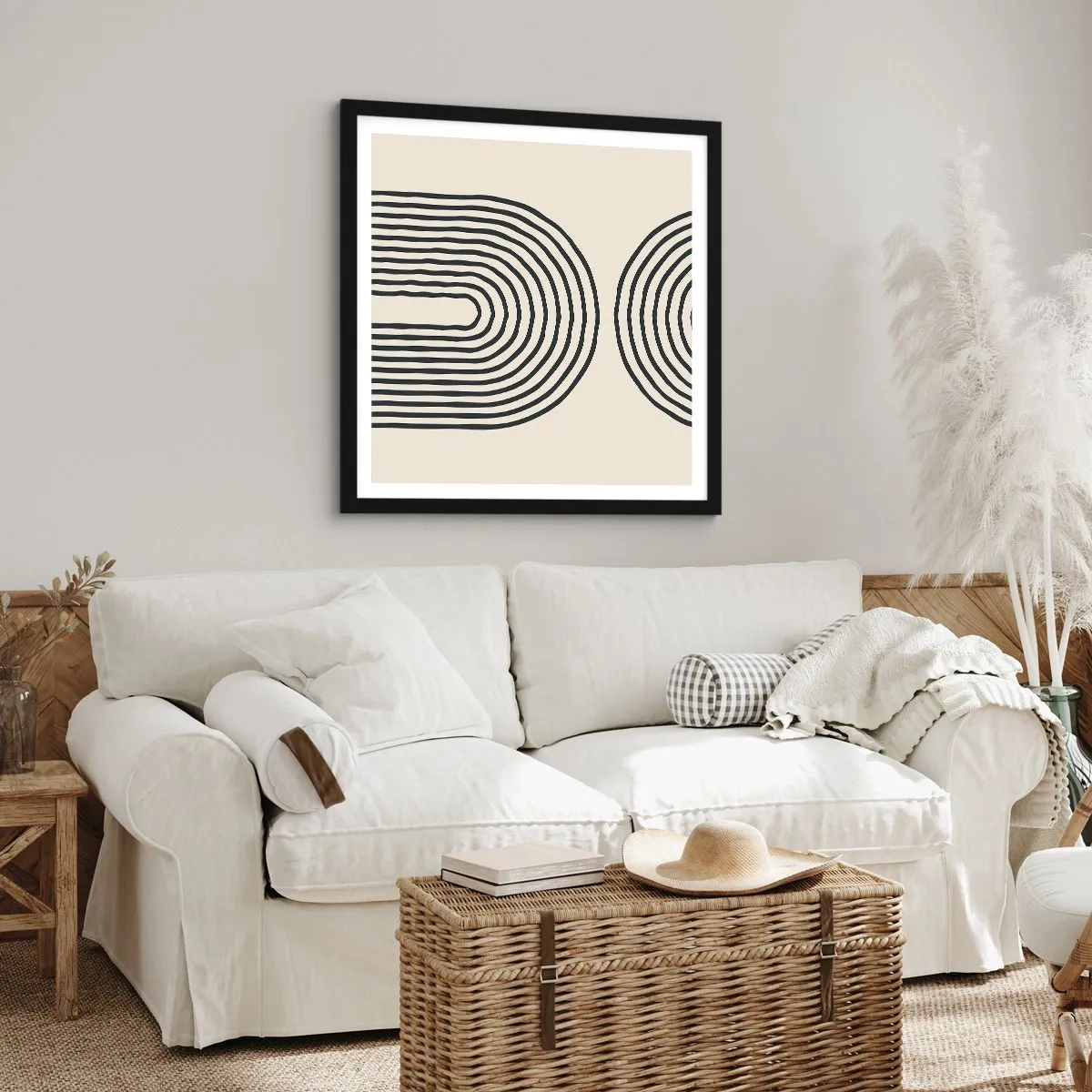 Affisch i svart ram - Om en stund... - 60x60 cm