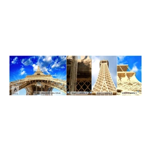 Provbit av självhäftande fototapet Deluxe Sticker - Nå himlen och molnen - Stad, Paris, Eiffeltornet - 100x30 cm