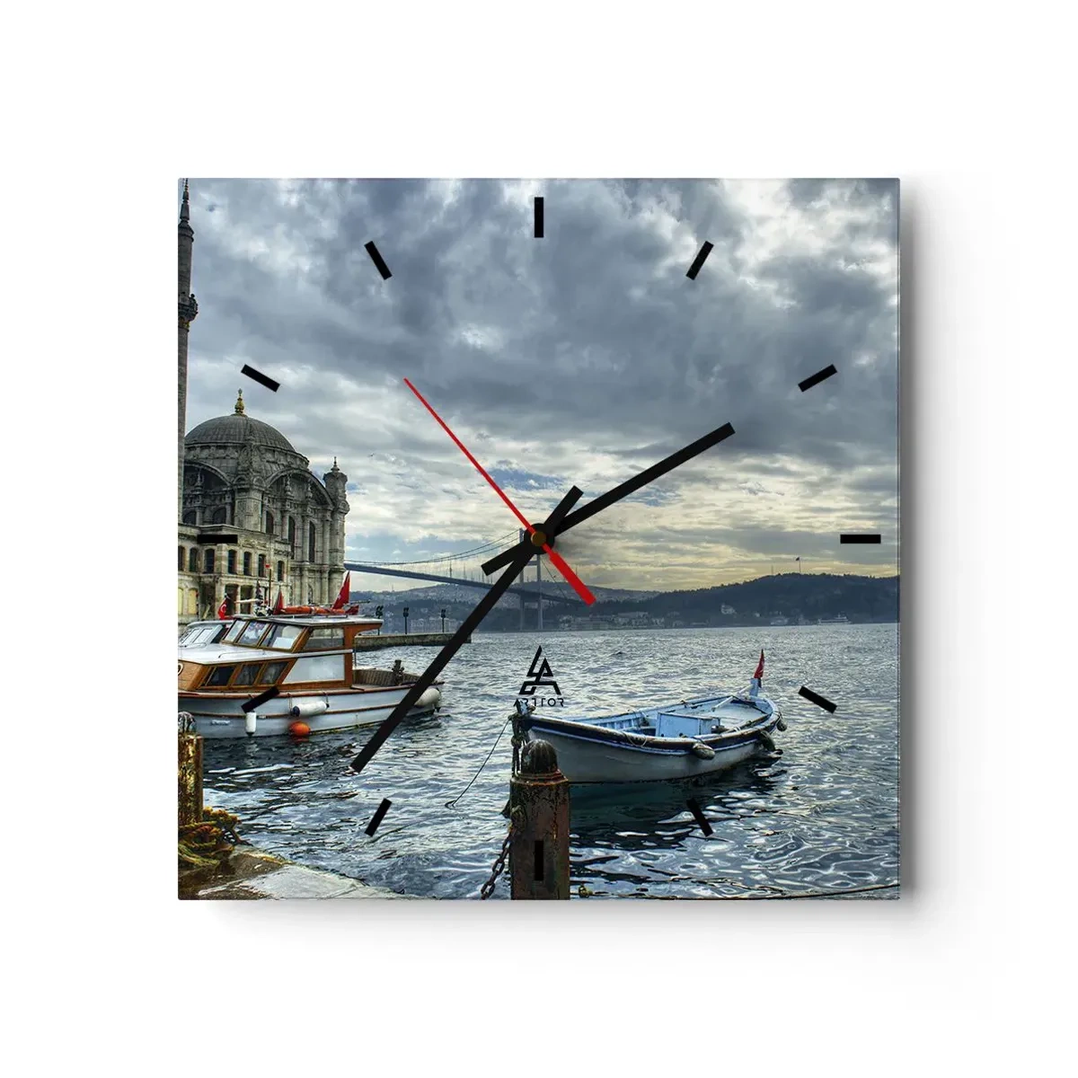 Väggklocka - Klocka på glas - På gränsen mellan världarna - 40x40 cm