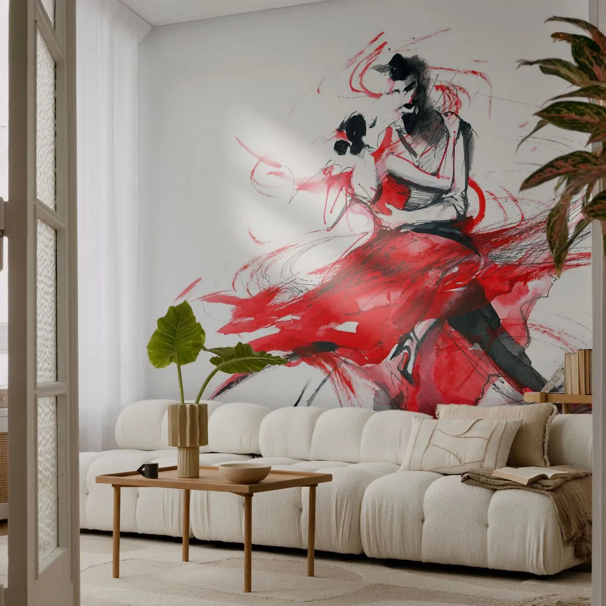 Fototapet Premium Canvas - Tango - passionens rytm - Abstraktion, Dansa, Dansare - 200x140 cm