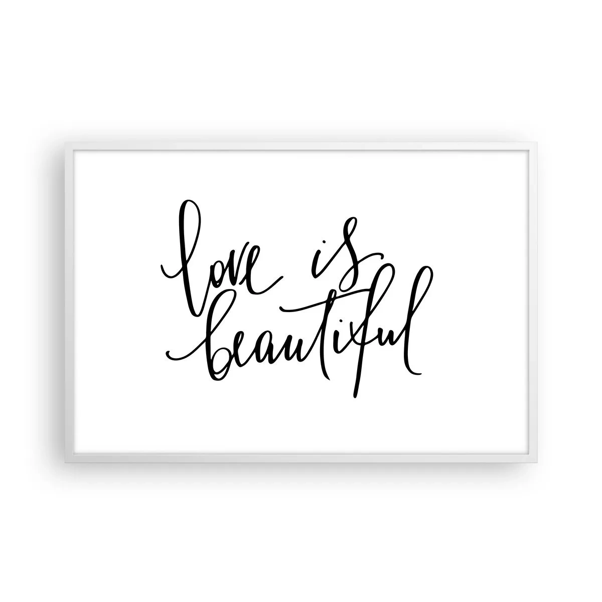 Affisch i vit ram - Läs och upprepa - 91x61 cm