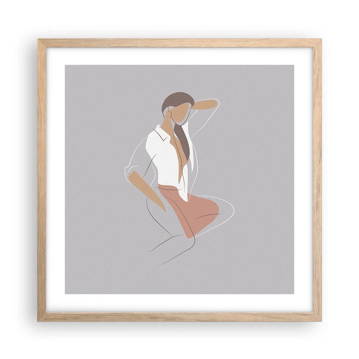 Affisch i ram av ljusek - Charmens kontur - 50x50 cm