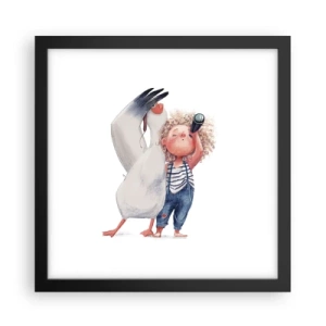 Affisch i svart ram - Stora resans plan - 30x30 cm