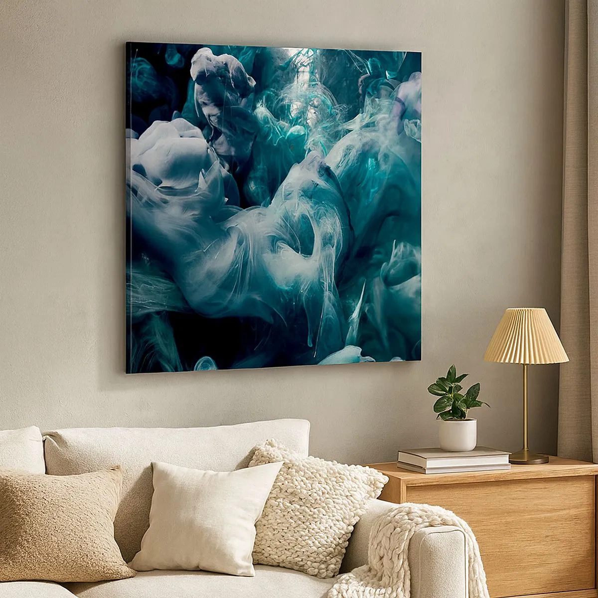 Canvastavla - Bild på duk - Färg i rörelse - 30x30 cm