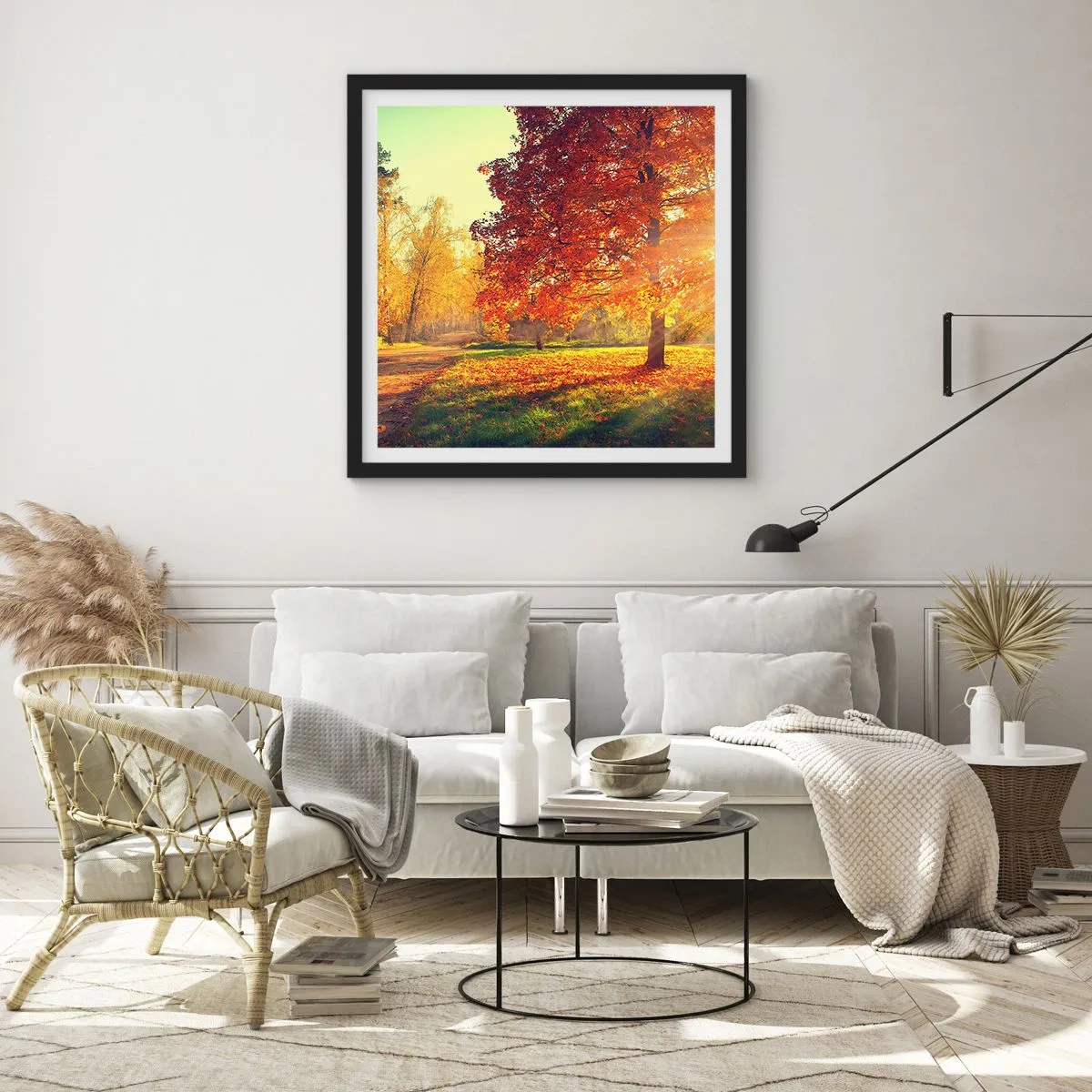 Affisch i svart ram - Rött är vackert - 60x60 cm