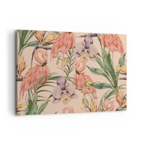 Canvastavla - Bild på duk - Rosa balett i blommor - 120x80 cm
