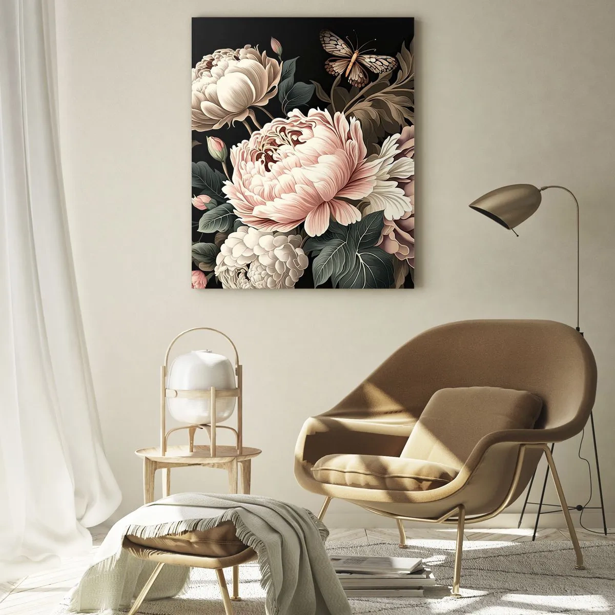 Glastavla - Bild på glas - I barockstil - 70x100 cm