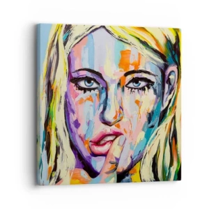 Canvastavla - Bild på duk - Titta henne rakt in i ögonen - 30x30 cm