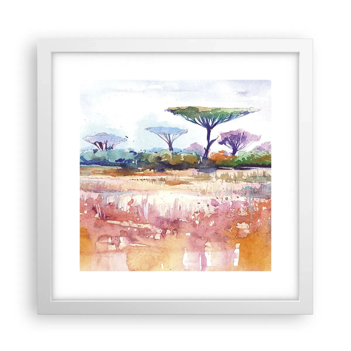 Affisch i vit ram - Savannens färg - 30x30 cm