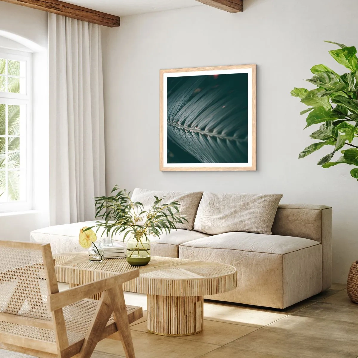 Affisch i ram av ljusek - Naturens precision - 60x60 cm