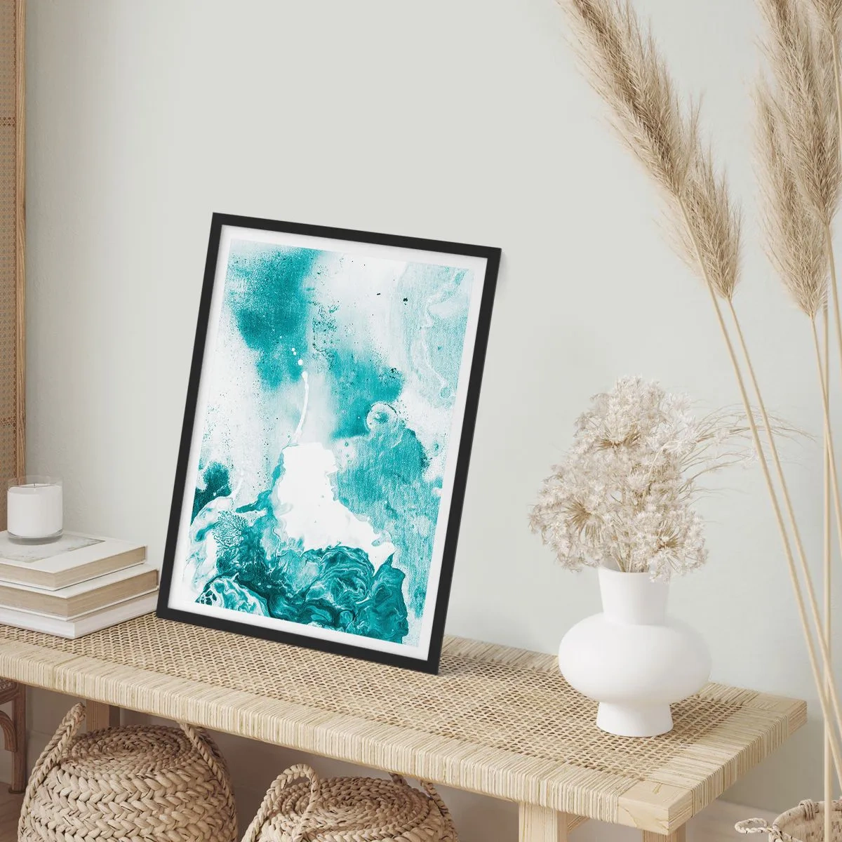 Affisch i svart ram - Blåa laguner - 70x100 cm