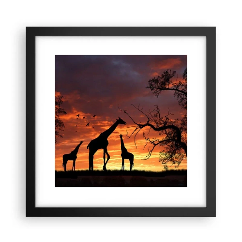 Affisch i svart ram - Liten middag med de närmaste - 30x30 cm