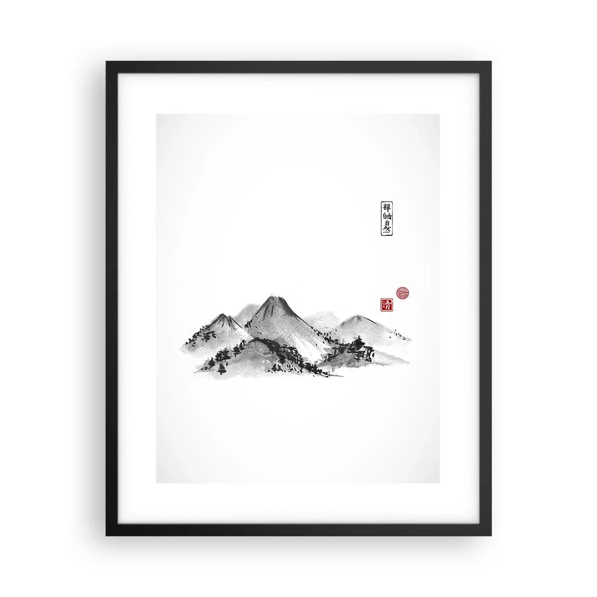 Affisch i svart ram - Bortom fjällen - 40x50 cm