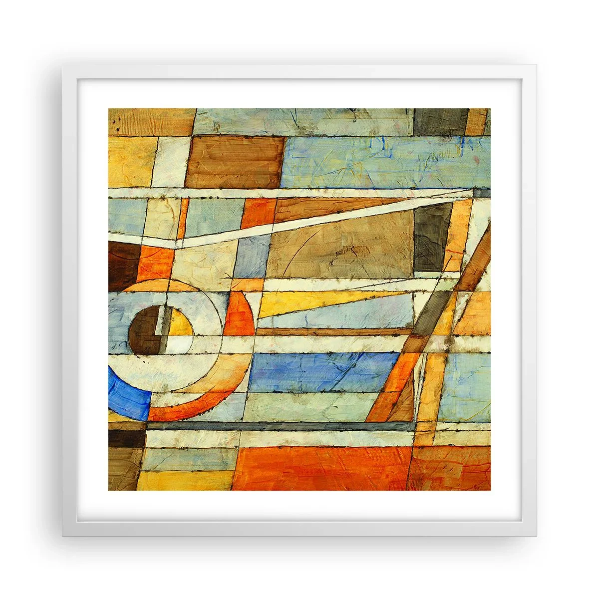 Affisch i vit ram - Kubismen på bygget - 50x50 cm