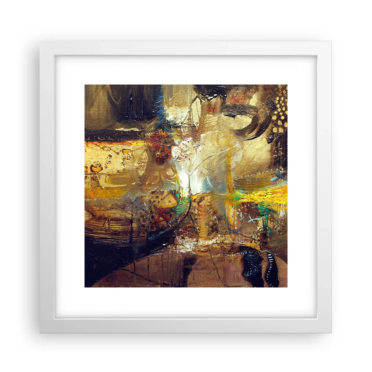 Affisch i vit ram - Kallt, varmare, hett - 30x30 cm