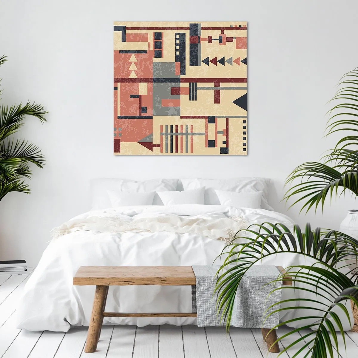 Canvastavla - Bild på duk - Kombination av vertikala och horisontella element - 60x60 cm
