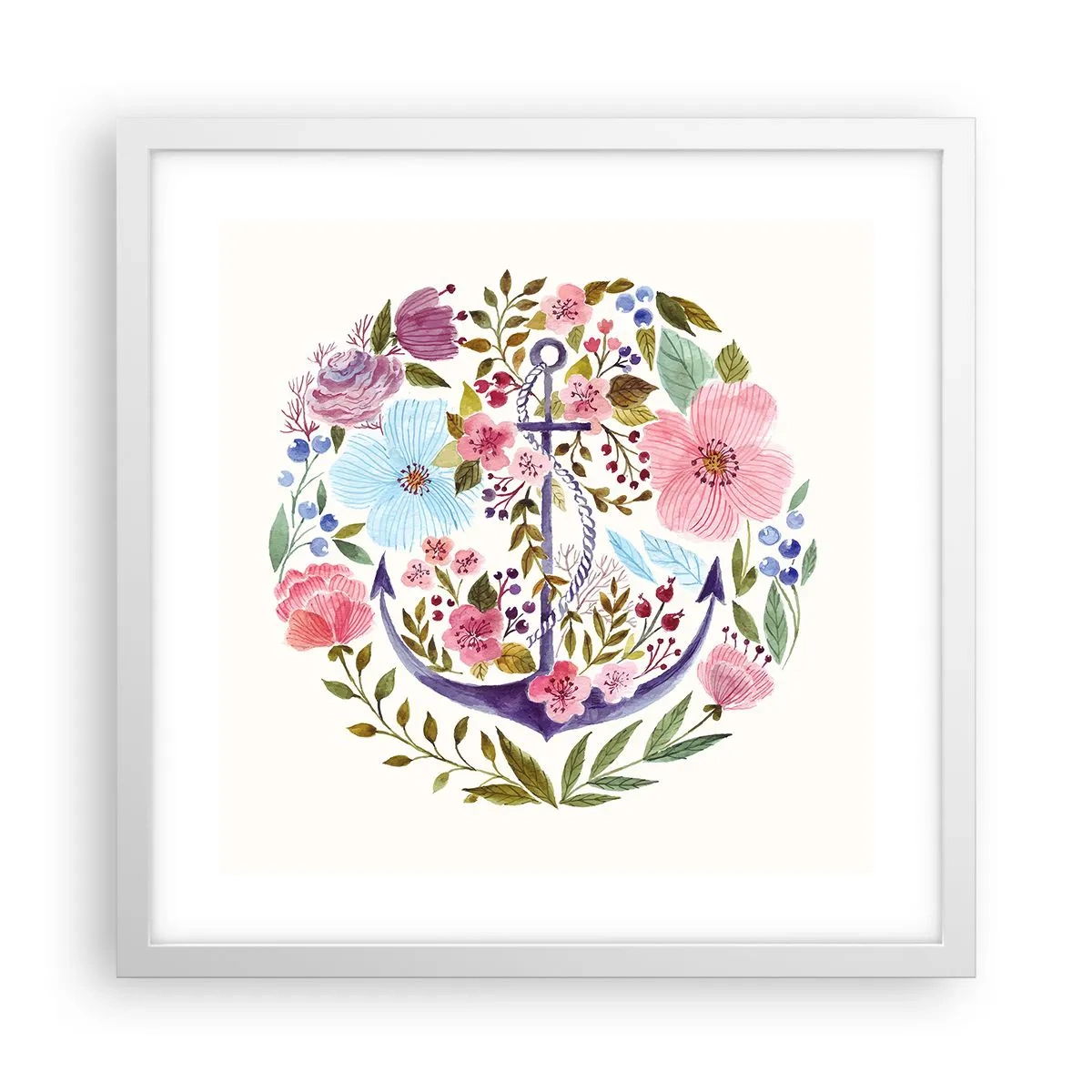 Affisch i vit ram - En seglares goda sömn - 40x40 cm