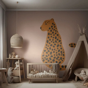 Fototapet Premium Sand - Pantermönster är inne - För barn, Panter, Djur - 400x280 cm