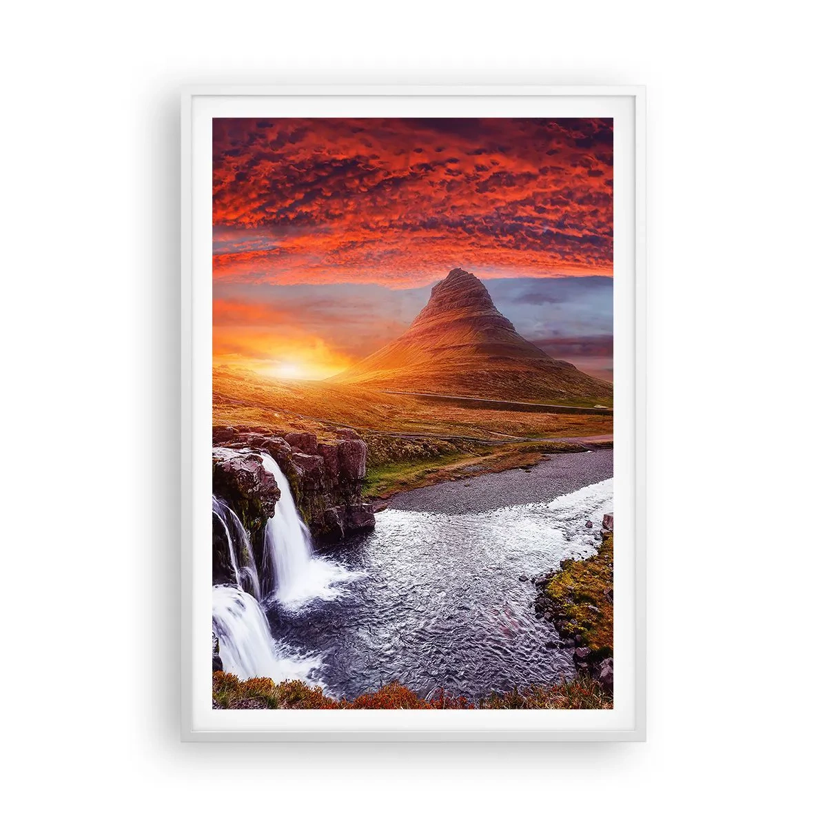 Affisch i vit ram - Utsikt över Midgård - 70x100 cm