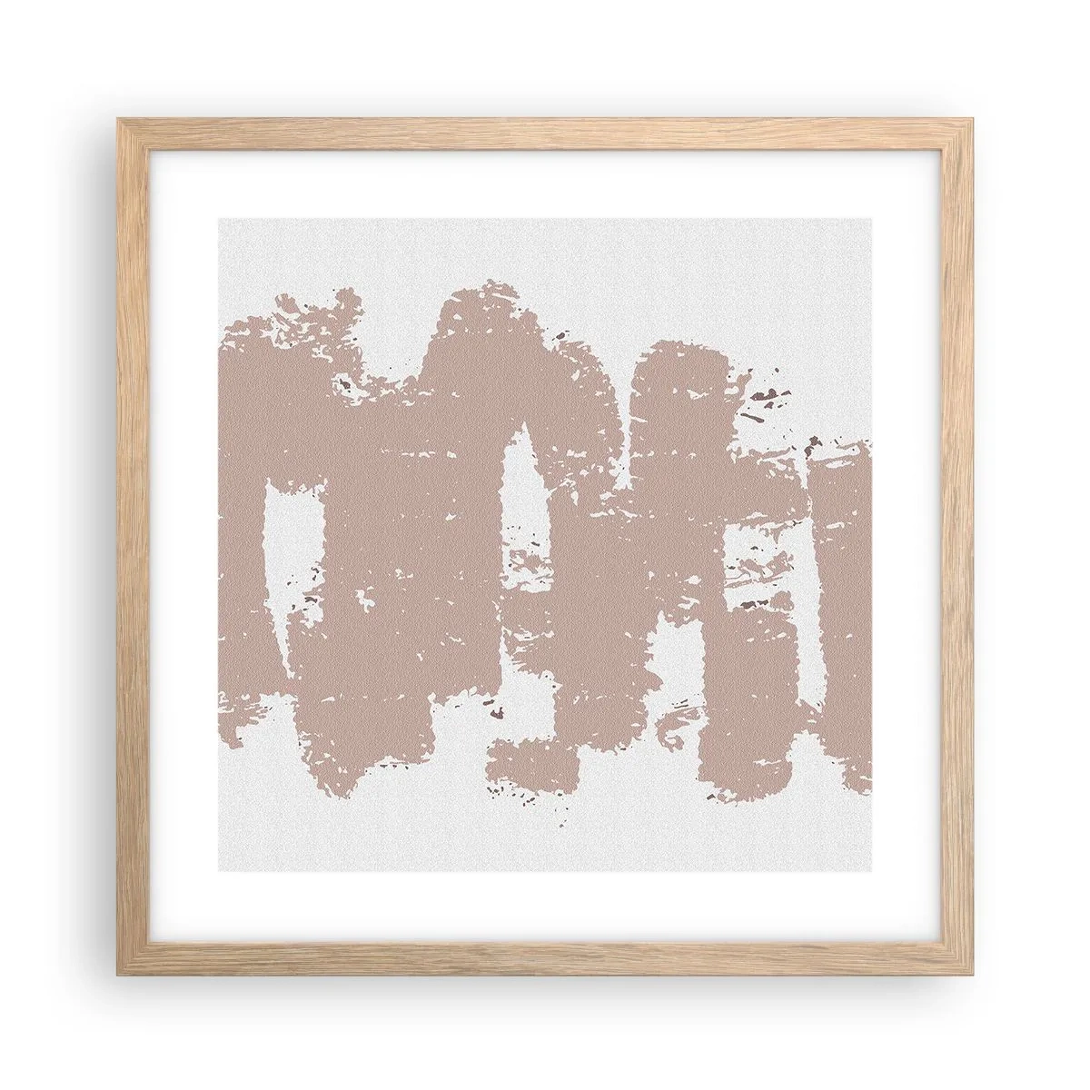 Affisch i ram av ljusek - Abstraktion i mjuk rosa - 40x40 cm