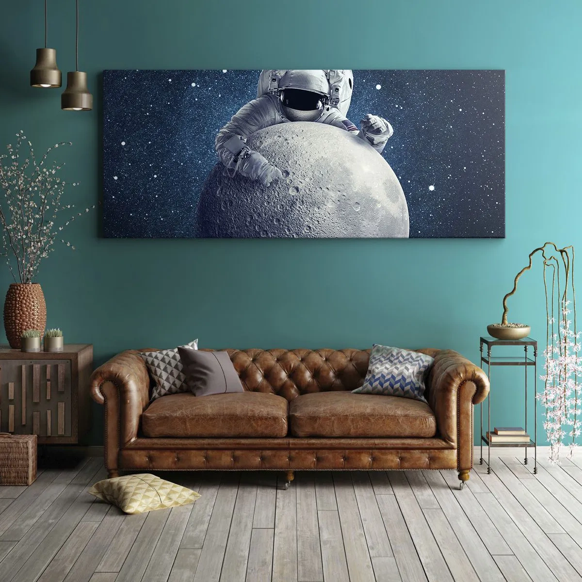 Canvastavla - Bild på duk - Skojare i rymden - 160x50 cm