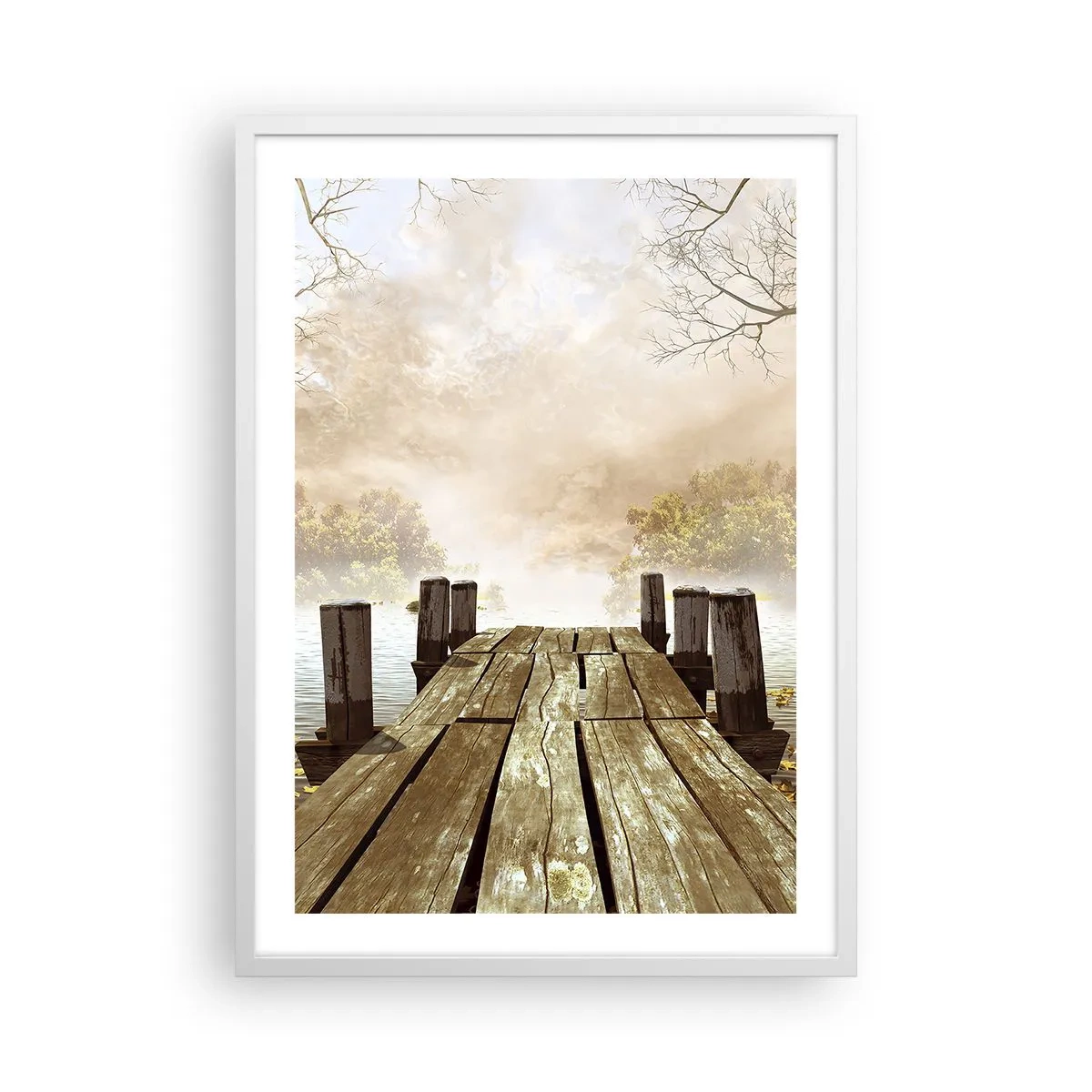 Affisch i vit ram - Höstledsen - 50x70 cm