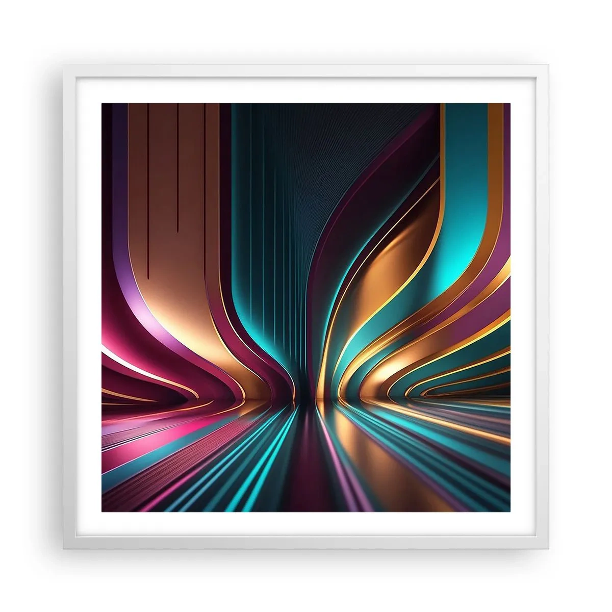 Affisch i vit ram - Ljusets arkitektur - 60x60 cm
