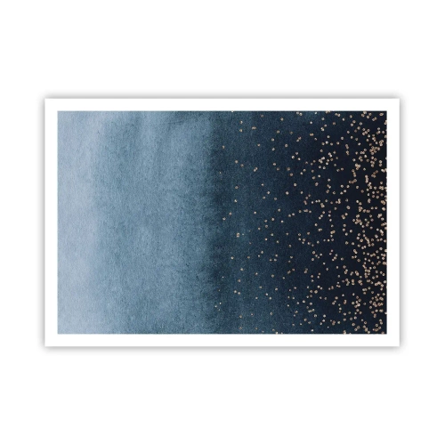 Affisch - Komposition – blåa faser - 100x70 cm