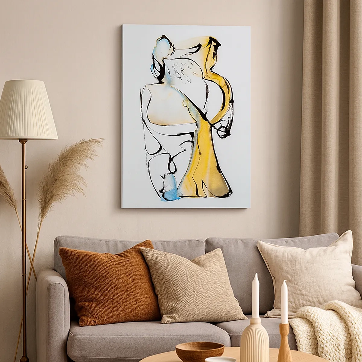 Canvastavla - Bild på duk - Abstraktion i glas - 50x70 cm