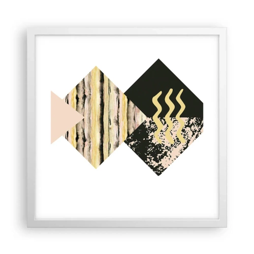 Affisch i vit ram - Inte så enkelt - 40x40 cm