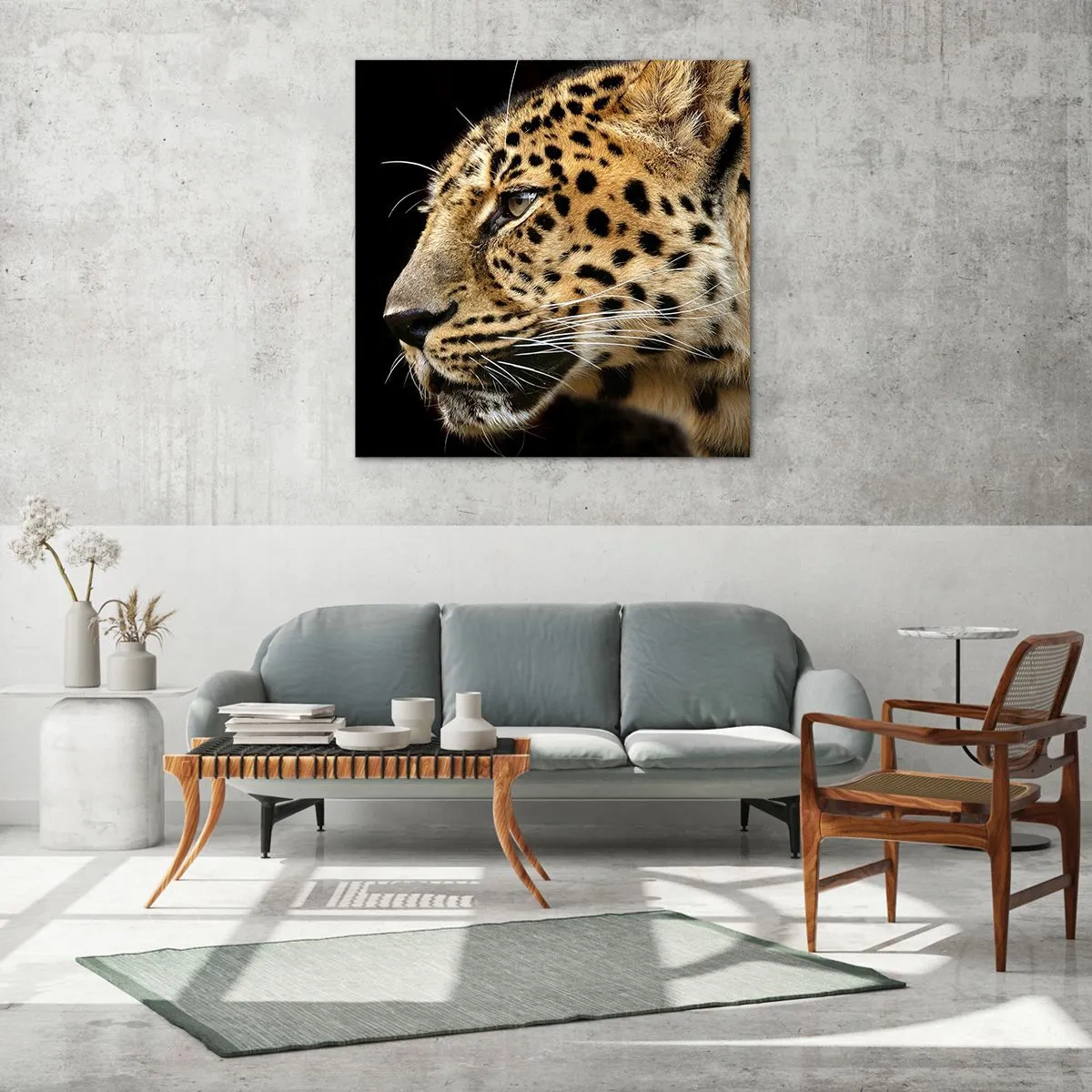 Glastavla - Bild på glas - Lugn, fokuserad, redo - 70x70 cm