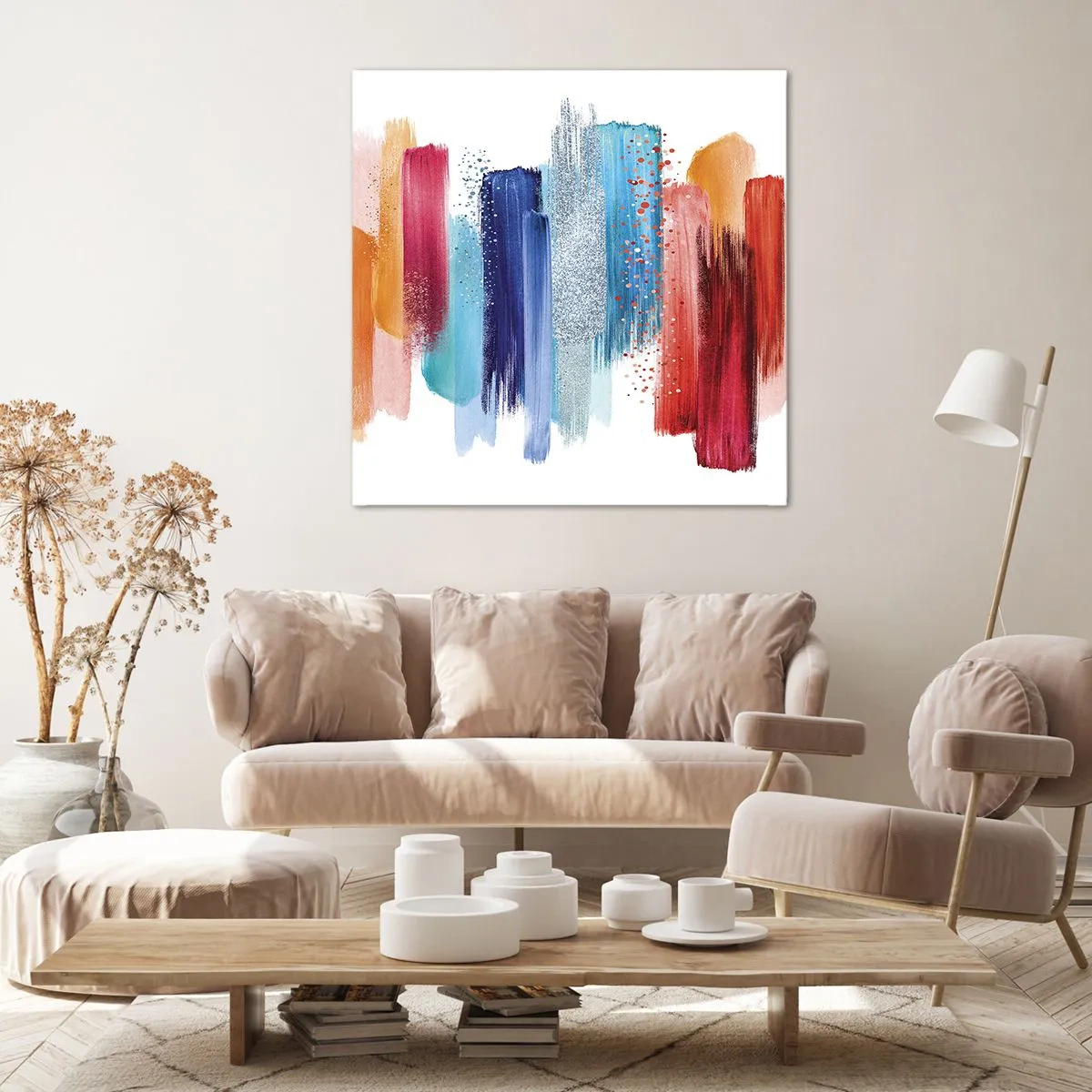 Canvastavla - Bild på duk - Upp och ner  - 70x70 cm