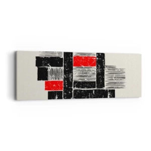 Canvastavla - Bild på duk - Rött och svart - 90x30 cm