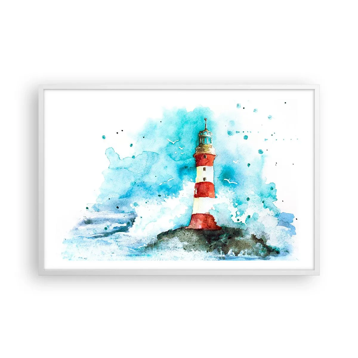 Affisch i vit ram - Elementens enhet - 91x61 cm