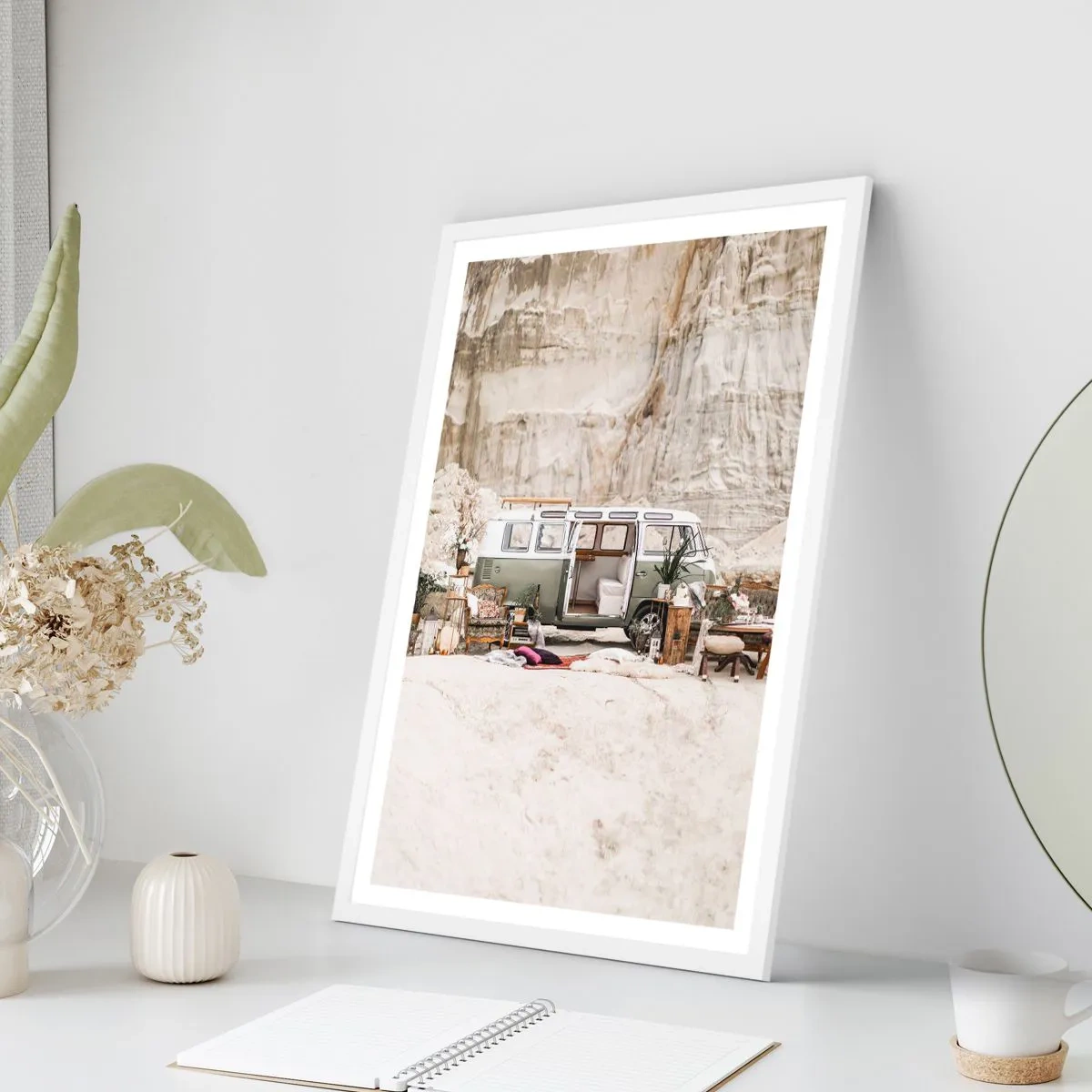 Affisch i vit ram - Dags att börja resan - 50x70 cm