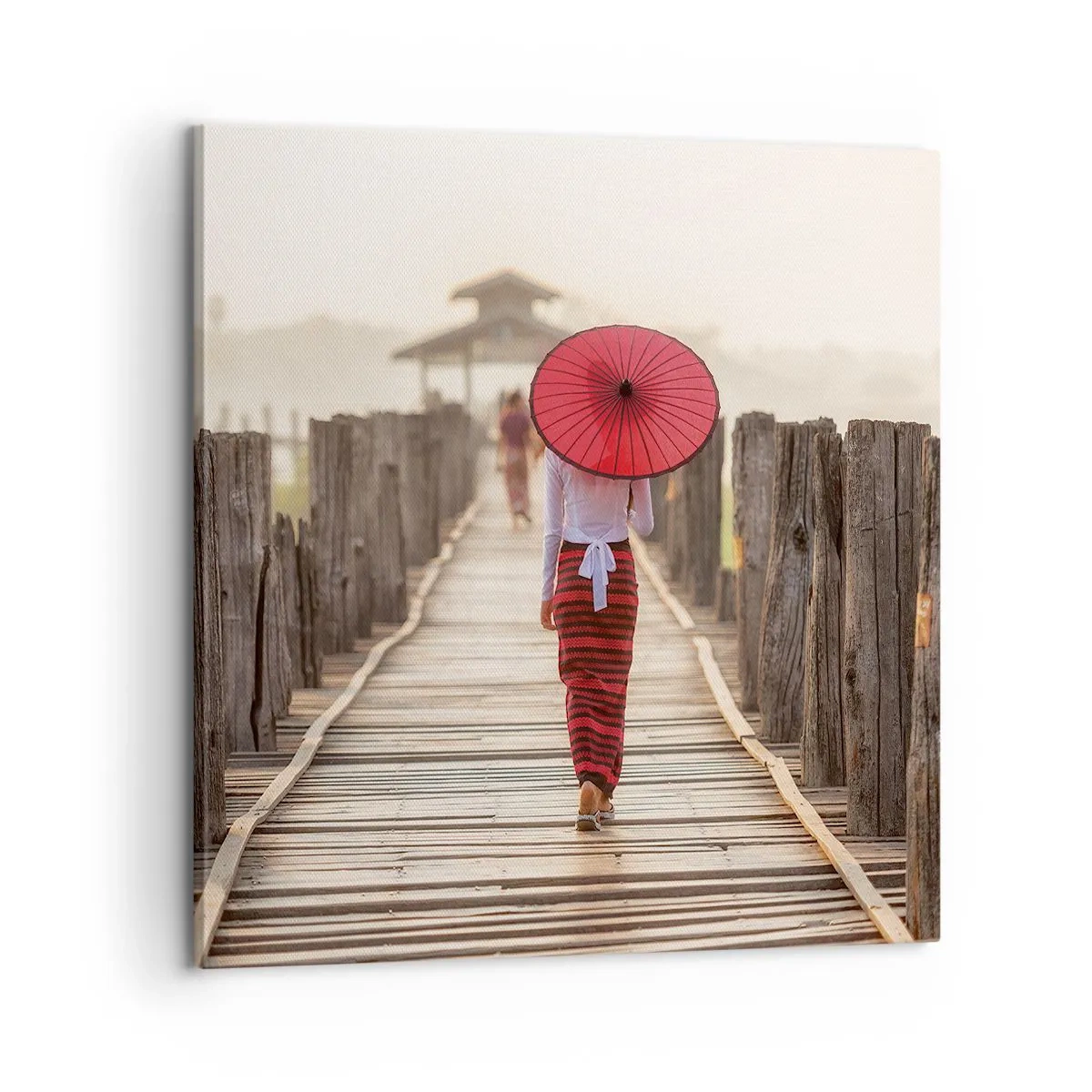 Canvastavla - Bild på duk - På den gamla bron - 60x60 cm