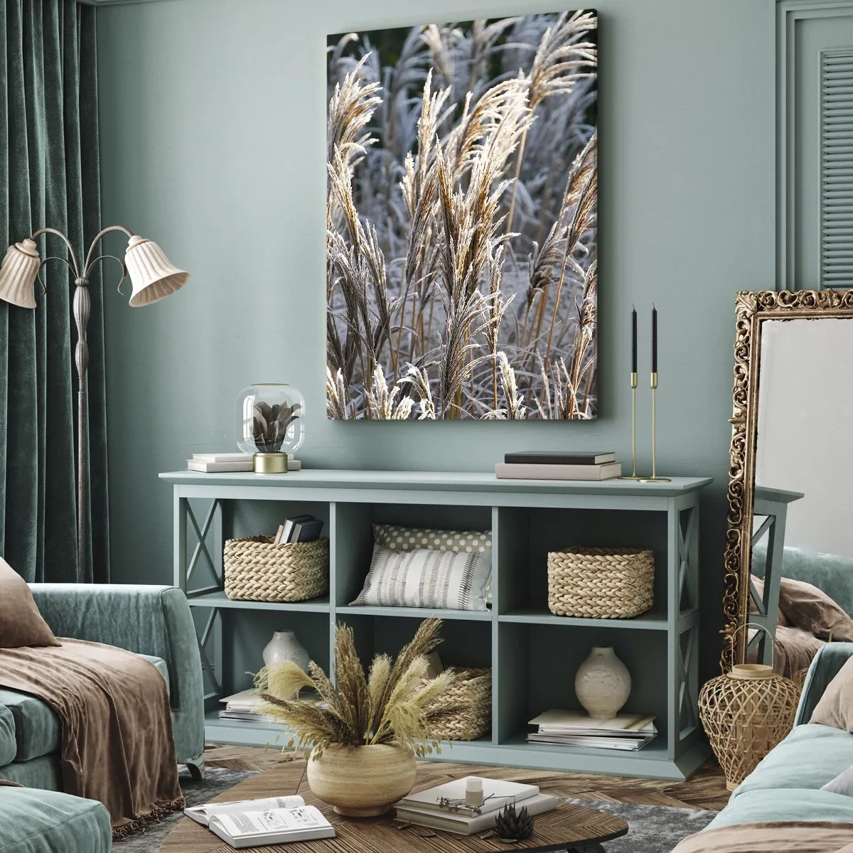 Canvastavla - Bild på duk - Frostprydda - 65x120 cm