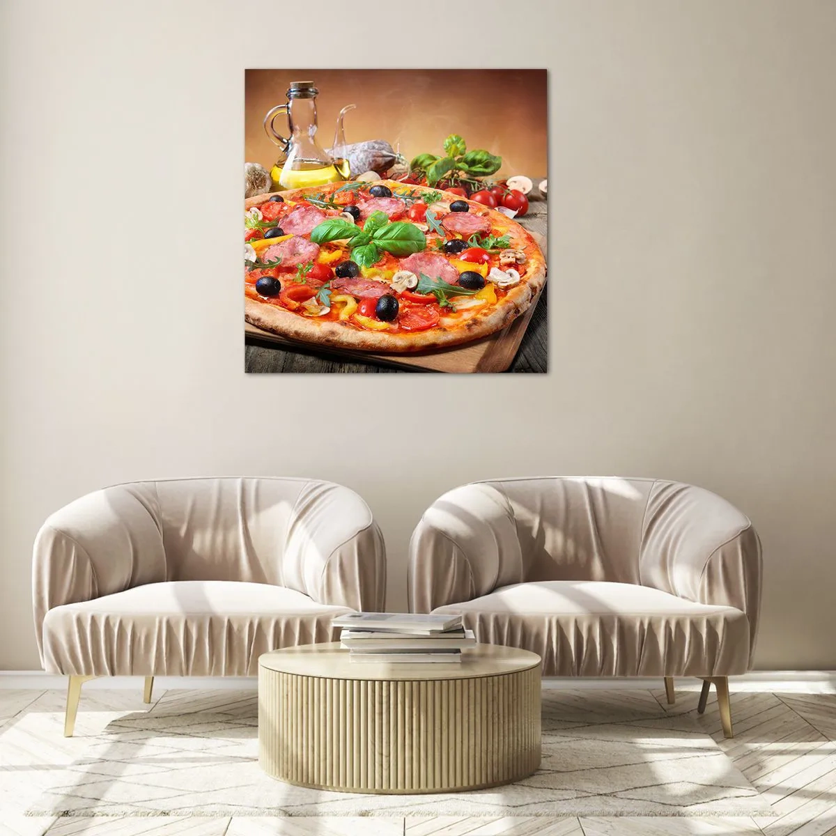 Glastavla - Bild på glas - Med riktig italiensk smak - 30x30 cm