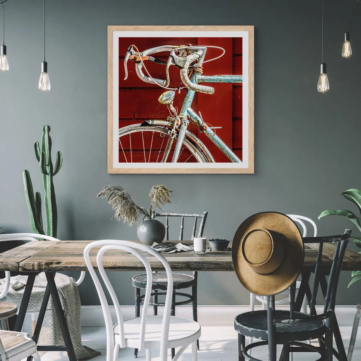 Affisch i ram av ljusek - Skapad för segrar - 30x30 cm