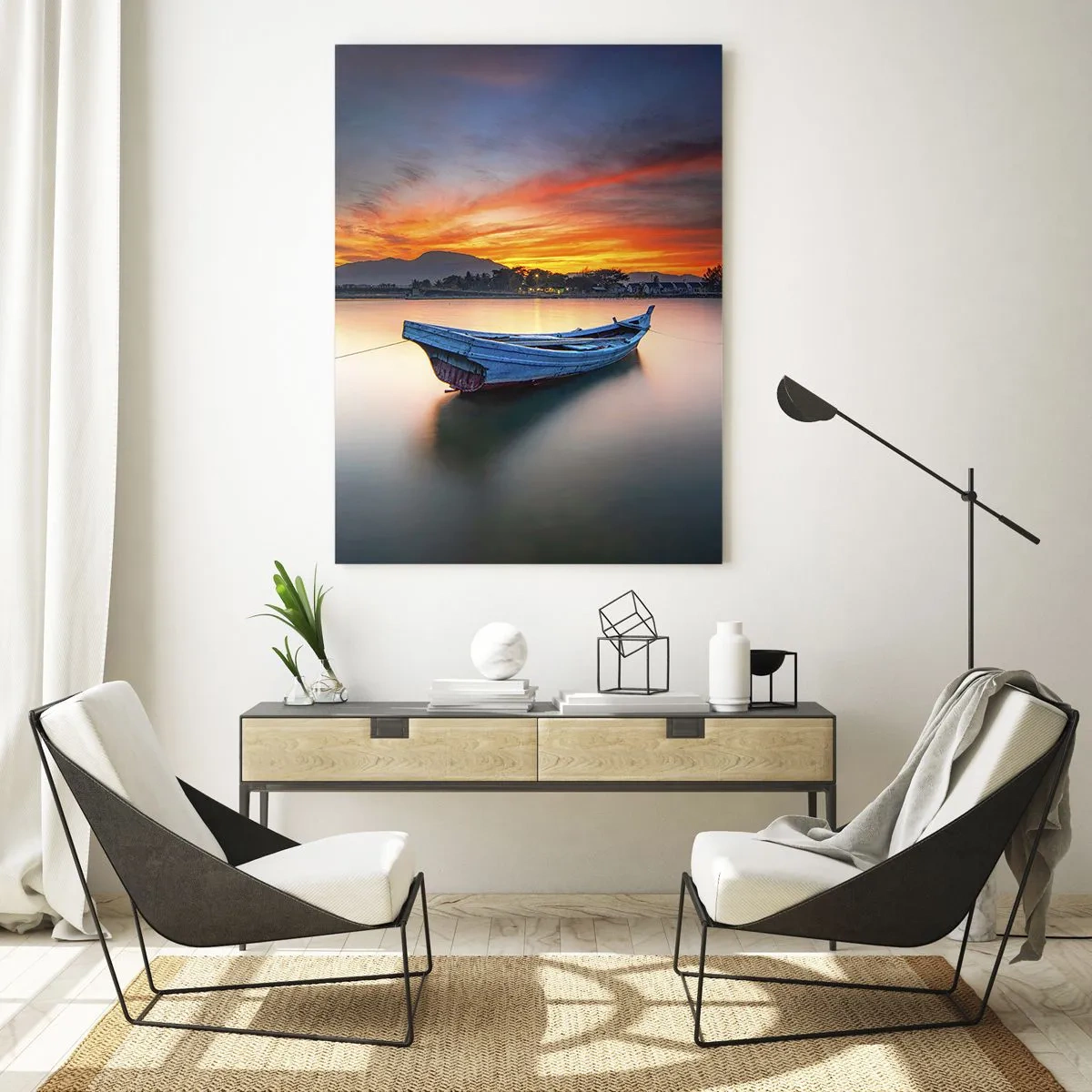Glastavla - Bild på glas - Det kommer en god natt - 50x70 cm