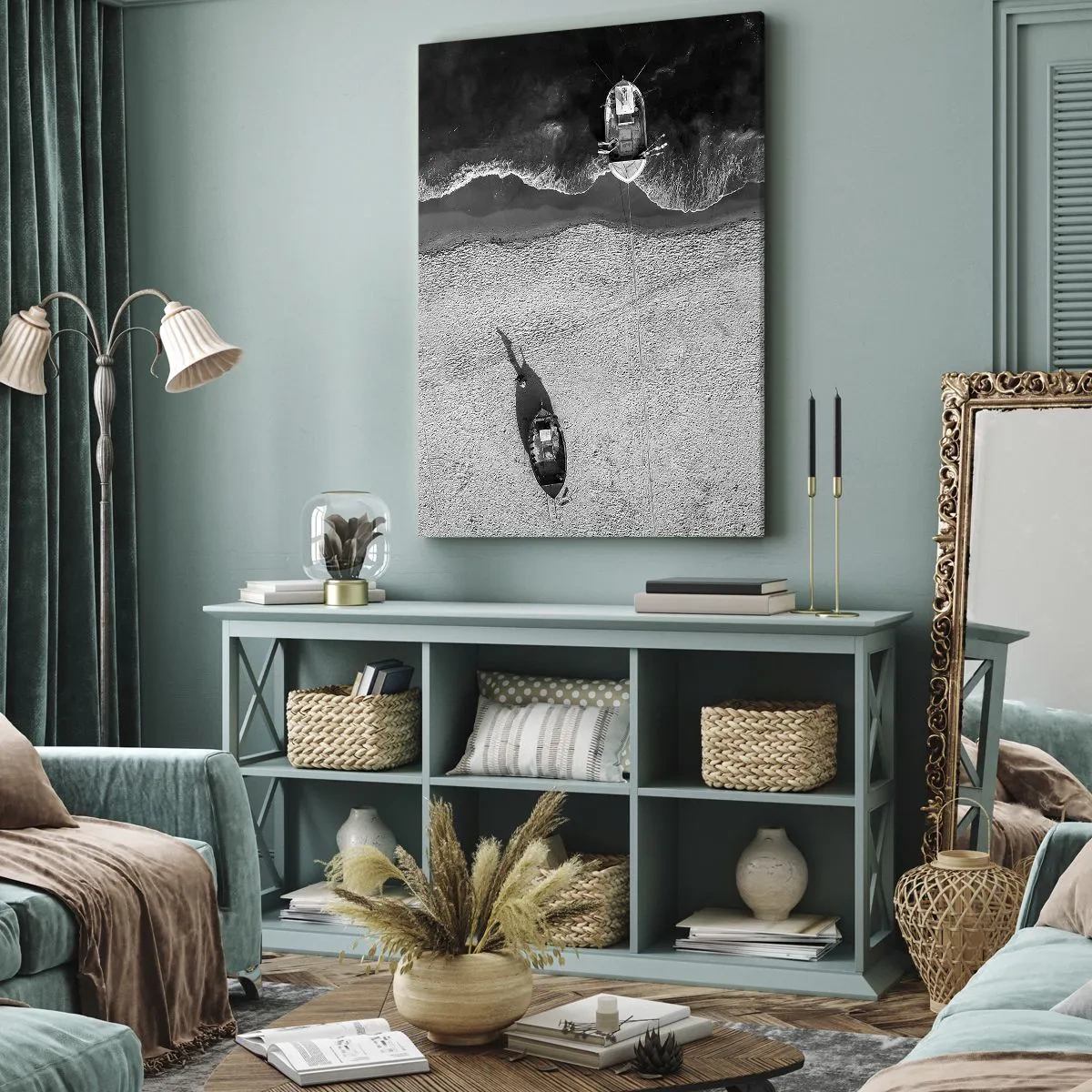 Canvastavla - Bild på duk - Fortfarande på stranden... - 50x70 cm