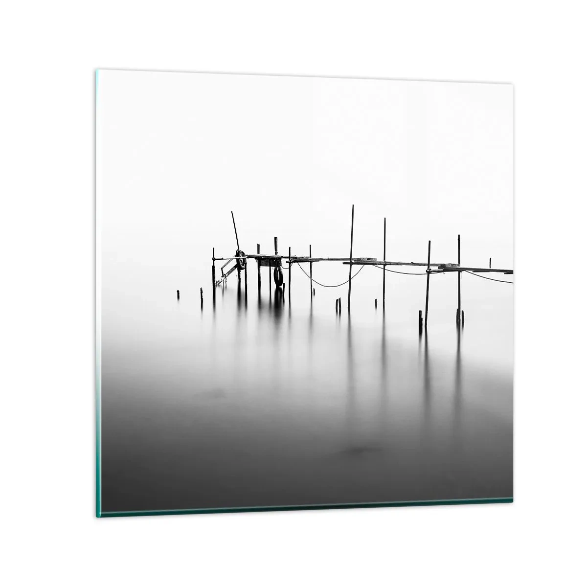 Glastavla - Bild på glas - Och om världen inte finns? - 60x60 cm