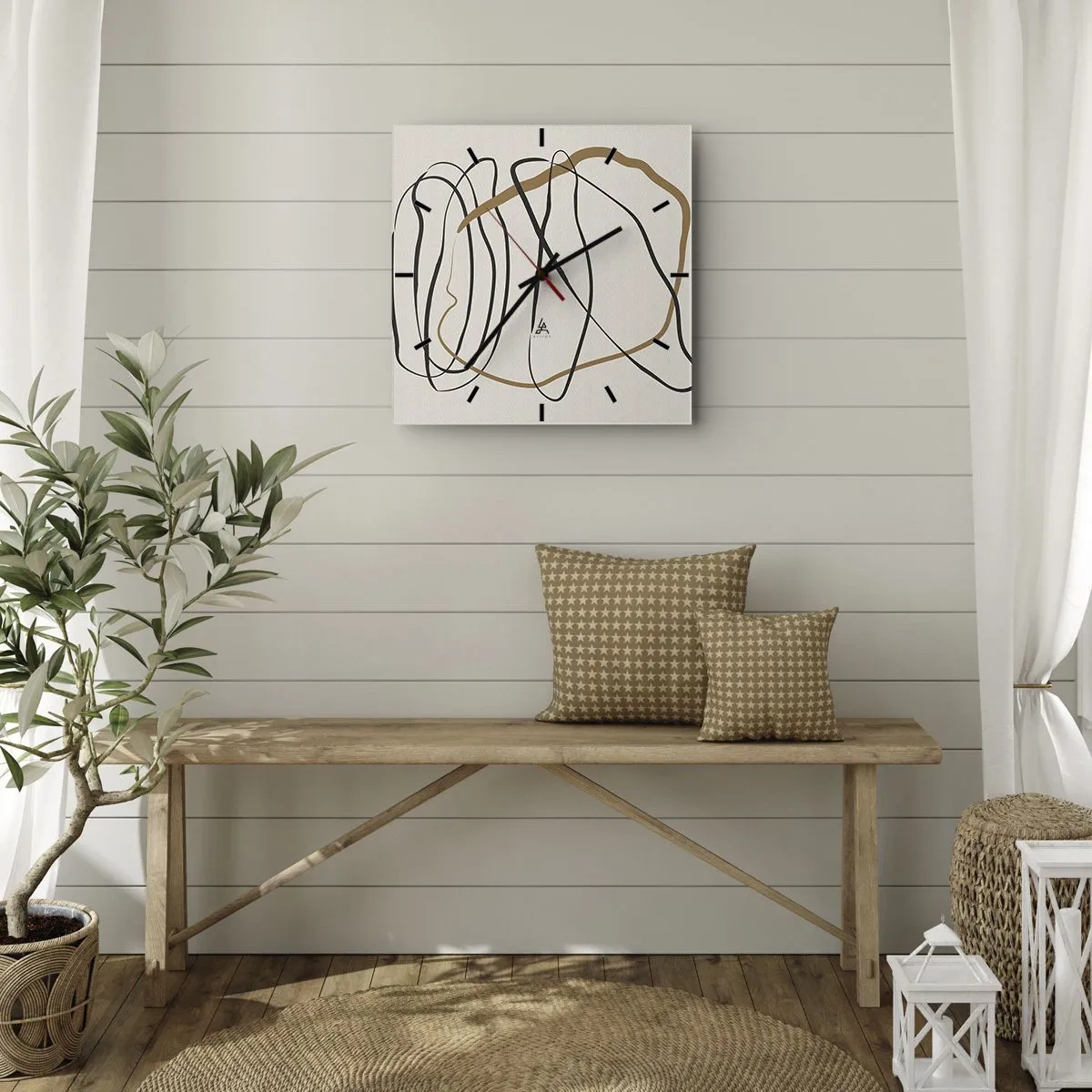 Väggklocka - Klocka på glas - Komposition: besittande dans - 40x40 cm